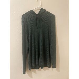 Bonobos Cotton Cashmere Sweater Hoodie Birdseye Pine Green - Size Medium - EUC